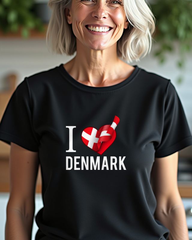 Dänemark im Herzen - Liebeserklärung mit Herz und Flagge – T-Shirt