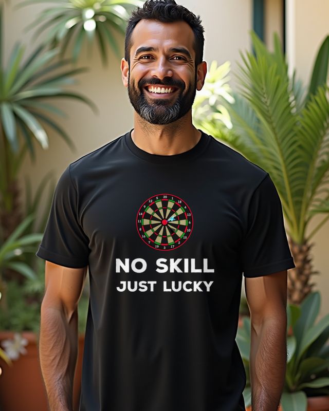 Dart - No Skill Just Lucky - Lustiger Spruch für Dartspieler
