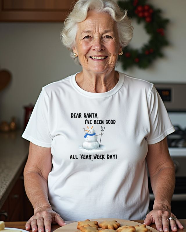 Dear Santa Schneemann - Lustiger Weihnachtswunsch Motiv – T-Shirt