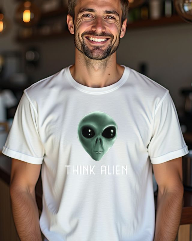 Think Alien - Cooles UFO Motiv für Sci-Fi Fans – T-Shirt