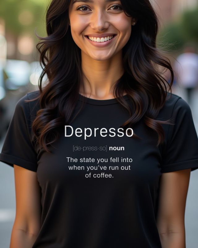 Depresso - Funny Coffee Dictionary Definition β T-Shirt