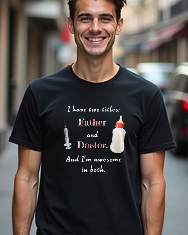 Doctor and Father in Rot - Vatertag Geschenk Arzt Papa