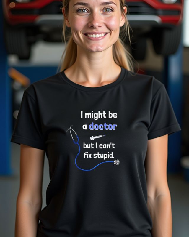 Doctor Can’t Fix Stupid - Sarcastic Doctor Gift – T-Shirt