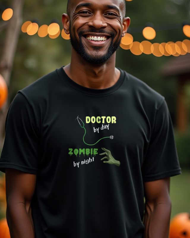 Doctor Zombie by Night - Funny Halloween Doctor Gift – T-Shirt