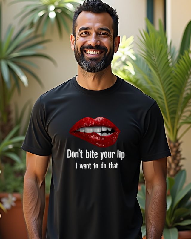 Don’t bite your lip I want to do that - Flirt Spruch