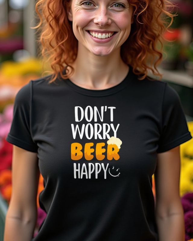Donβt Worry Beer Happy - Funny Beer Lover Pun Shirt β T-Shirt