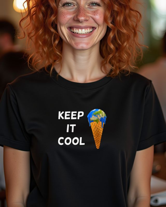 Earth Ice Cream Keep it Cool - Funny Climate Summer Tee – T-Shirt