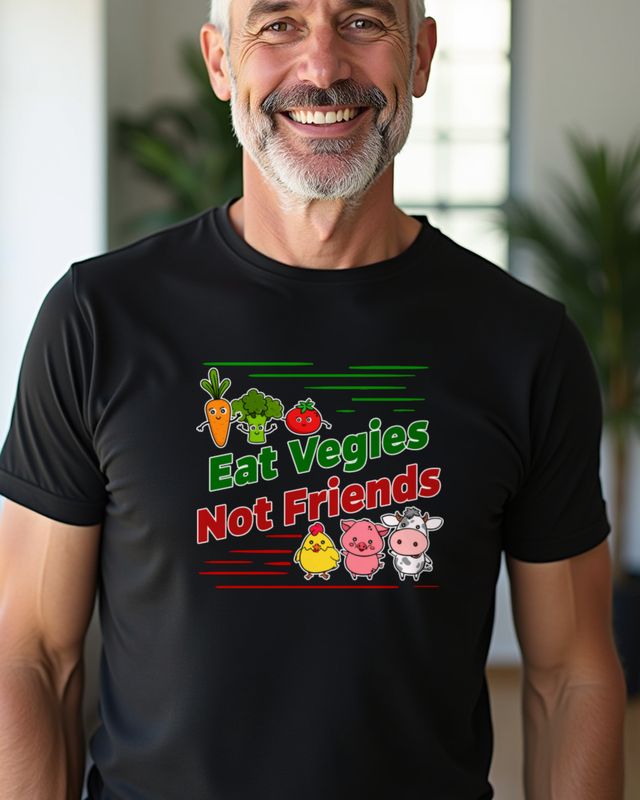 Eat Veggies Not Friends - Funny Vegan Animal Lover Gift โ T-Shirt