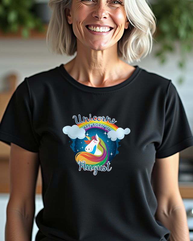 Einhörner werden im August geboren - Geburtstagsgeschenk – T-Shirt