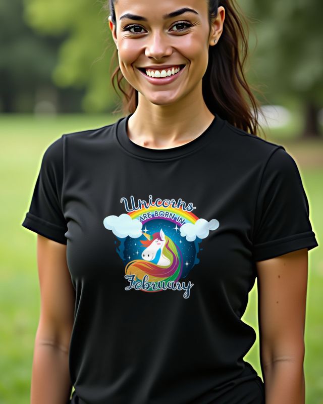 Einhörner werden im Februar geboren - Geburtstagsgeschenk – T-Shirt