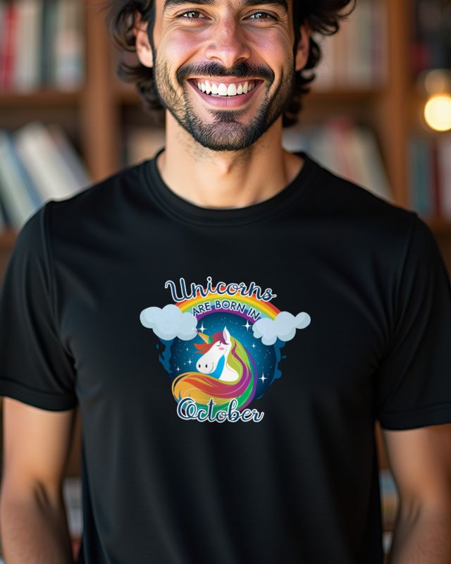Einhörner werden im Oktober geboren - Einhorn Geburtstag – T-Shirt