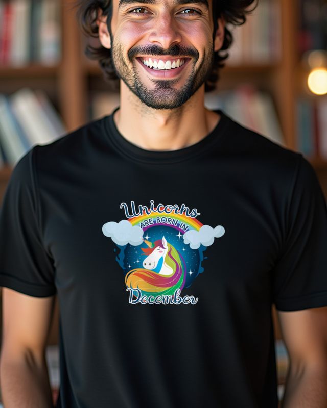 Einhörner werden im Dezember geboren - Süßes Einhorn Motiv – T-Shirt