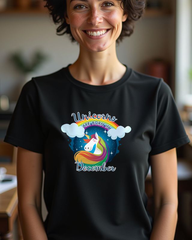Einhörner werden im Dezember geboren - Süßes Einhorn Motiv – T-Shirt