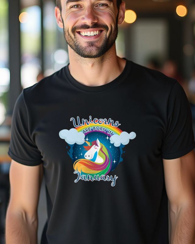 Einhörner werden im Januar geboren - Einhorn Geburtstag – T-Shirt