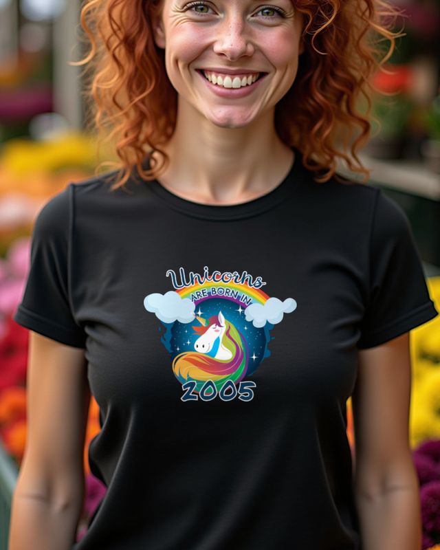 Unicorns Are Born in 2005 - Einhorn Spruch zum Geburtstag – T-Shirt