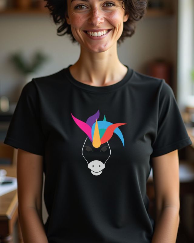 Einhorn Gesicht - Süßes Unicorn Face Motiv – T-Shirt