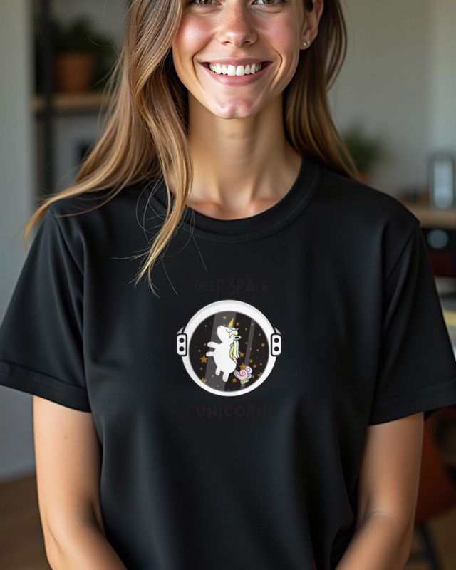 Einhorn im Weltall - Deep Space Unicorn Weltraum Motiv – T-Shirt