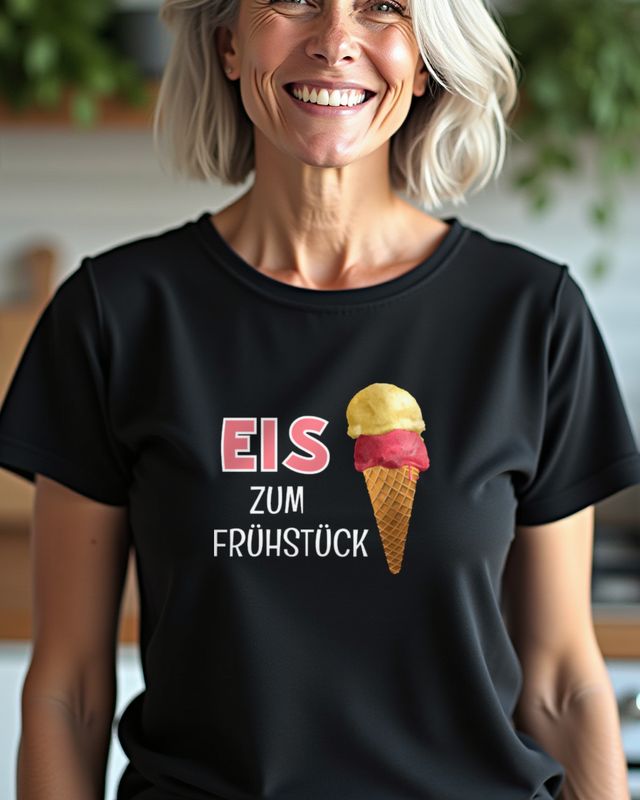 Eis zum Frühstück - Lustiger Spruch für Eisliebhaber