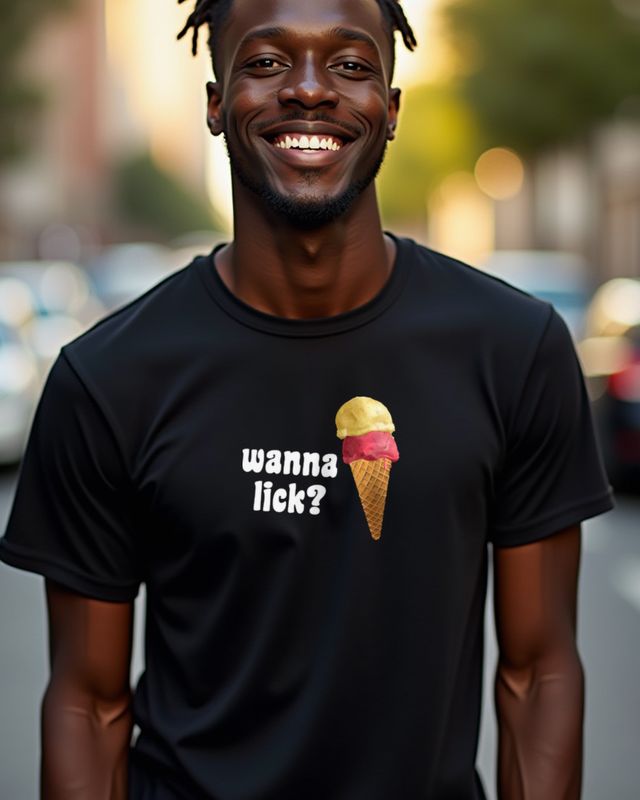 Eiscreme - Möchtest du lecken - Freches Eis Motiv – T-Shirt