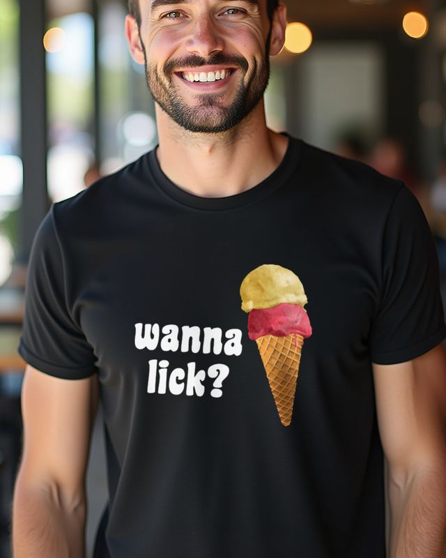 Eiscreme - Möchtest du lecken - Freches Eis Motiv – T-Shirt