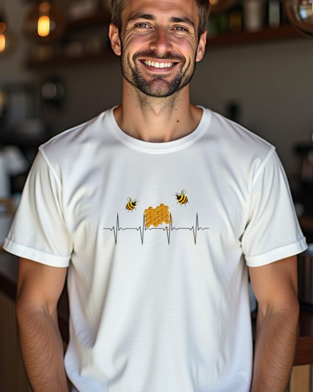 EKG Heartbeat Bees and Honey - Beekeeper Gift β T-Shirt