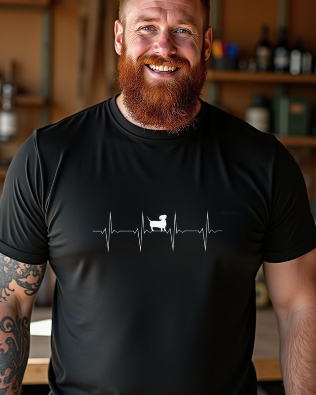 EKG Herzschlag Dackel - Geschenk für Dackelbesitzer – T-Shirt
