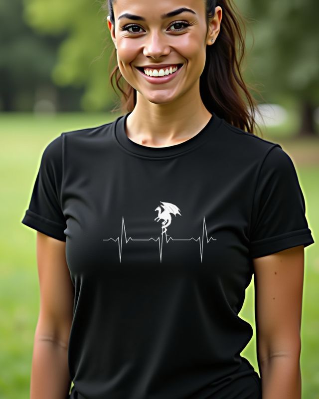 Heartbeat EKG Dragon - Gift for Fantasy and Dragon Fans β T-Shirt
