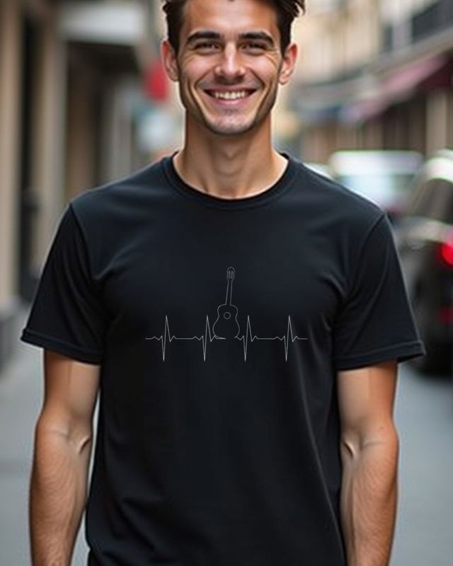 Heartbeat Guitar EKG Line - Gift for Guitar Players – T-Shirt