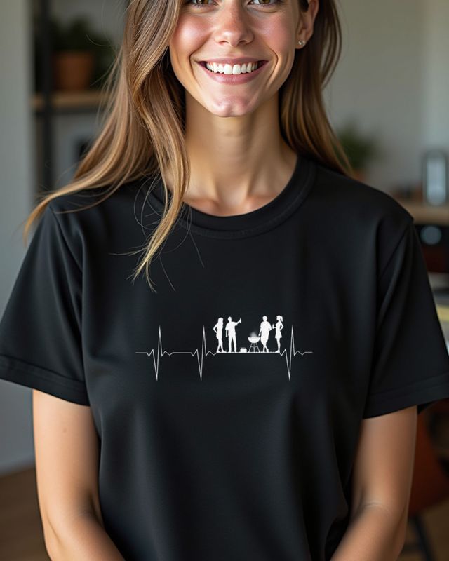 EKG Herzschlag Grillparty - Lustiges Geschenk Griller – T-Shirt