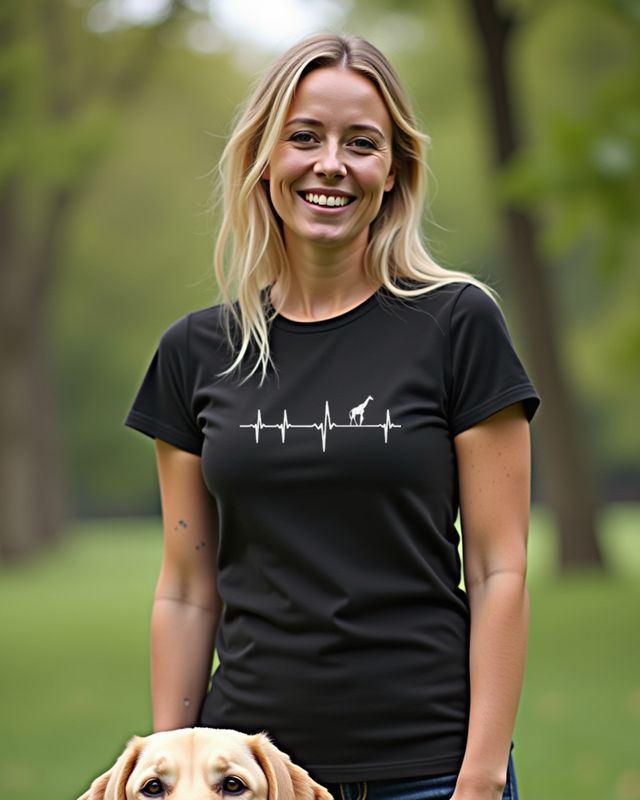 Herzschlag Giraffe - EKG Motiv für Giraffen Fans – T-Shirt