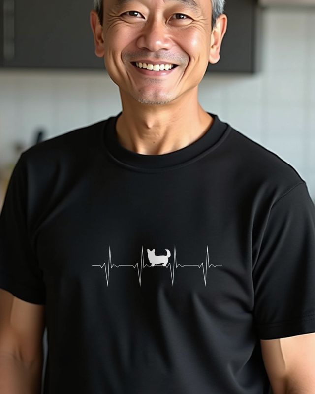EKG Herzschlag Corgi - Geschenk für Corgi Liebhaber – T-Shirt