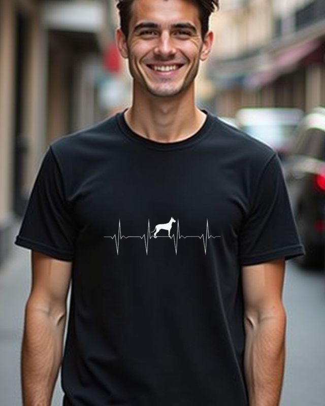 EKG Herzschlag Deutsche Dogge - Geschenk Doggen Besitzer – T-Shirt