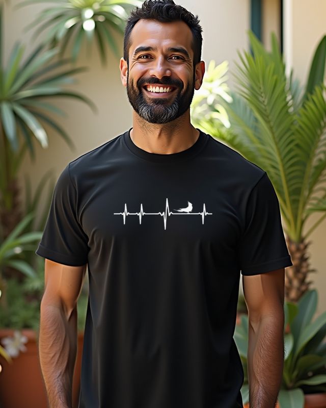 Herzschlag Papagei - EKG Motiv für Papageien Liebhaber – T-Shirt