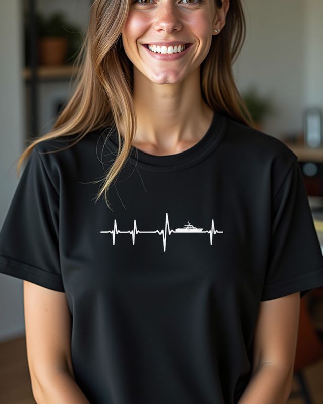 Yacht Puls - Maritimes Geschenk für Kapitäne und Segler – T-Shirt