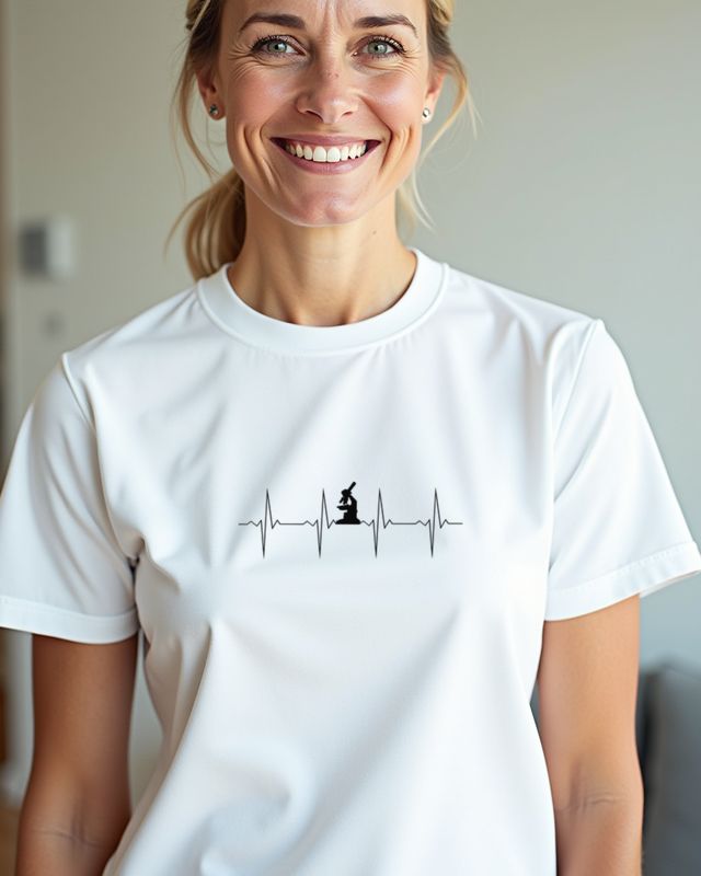 EKG Herzschlag Mikroskop - Geschenk für Biologen und Labor – T-Shirt