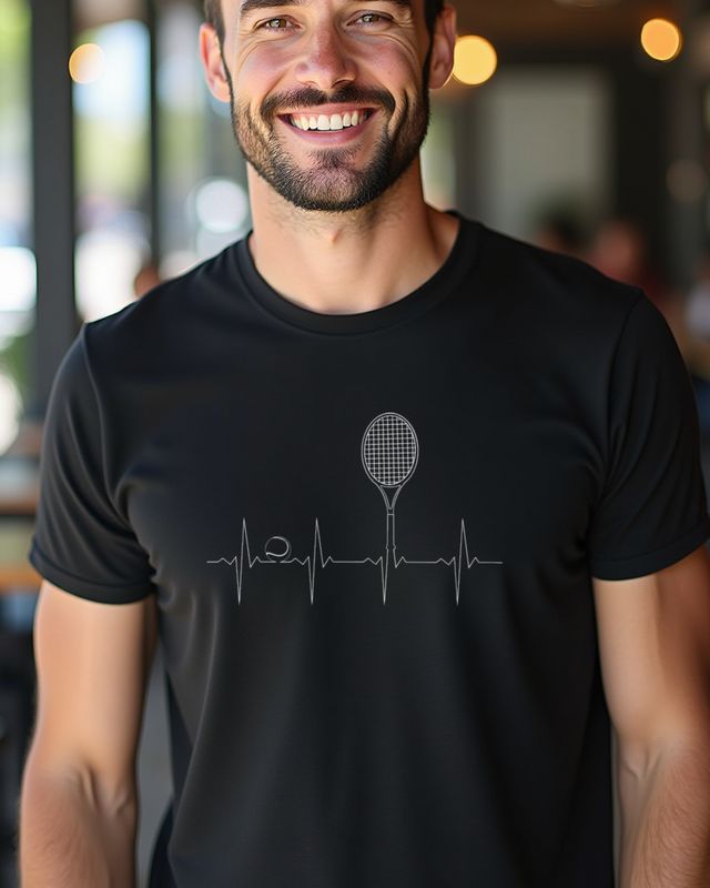 Heartbeat EKG Tennis - Gift for Tennis Players – T-Shirt