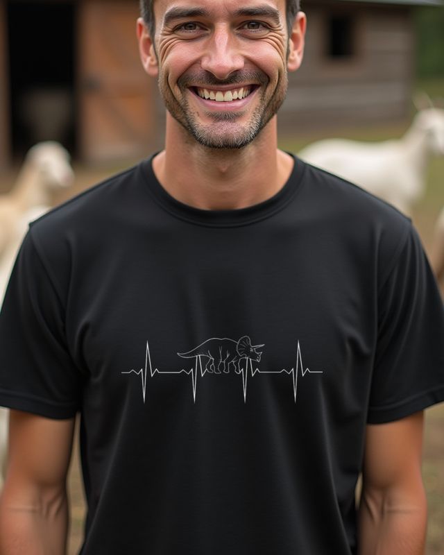 EKG Herzschlag Triceratops - Dinosaurier Geschenk – T-Shirt