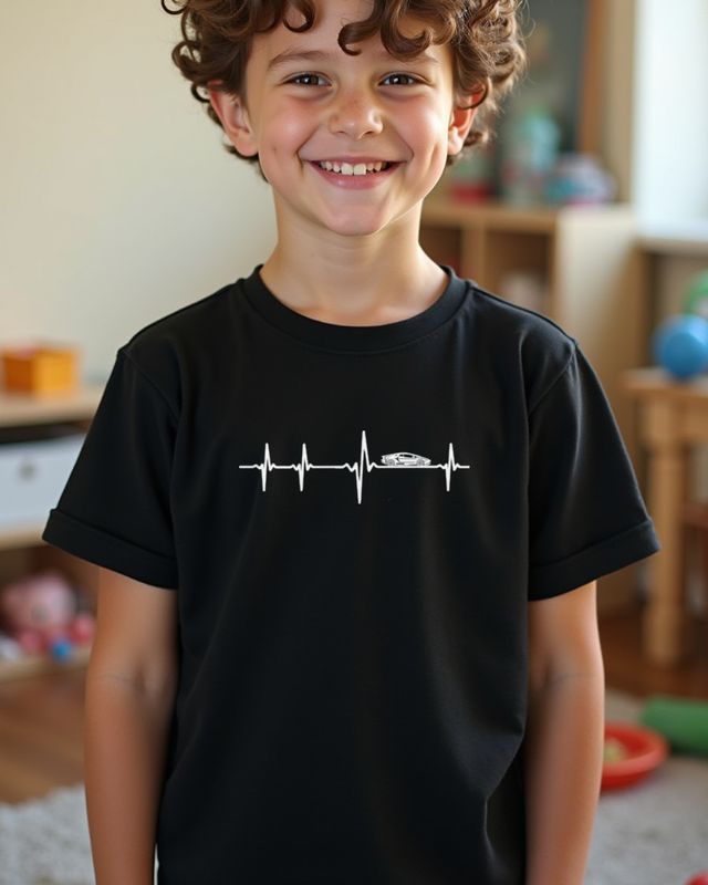 EKG mit Auto - Herzschlag Motiv für Motorsport Fans – T-Shirt
