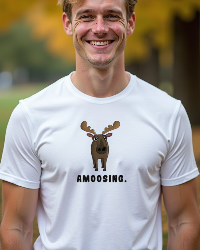 Moose amoosing - Lustiges Elch Wortspiel Motiv – T-Shirt