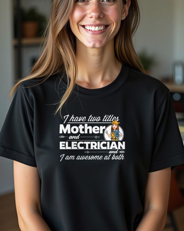 Electrician and Mother - Funny Electrician Mom Gift β T-Shirt