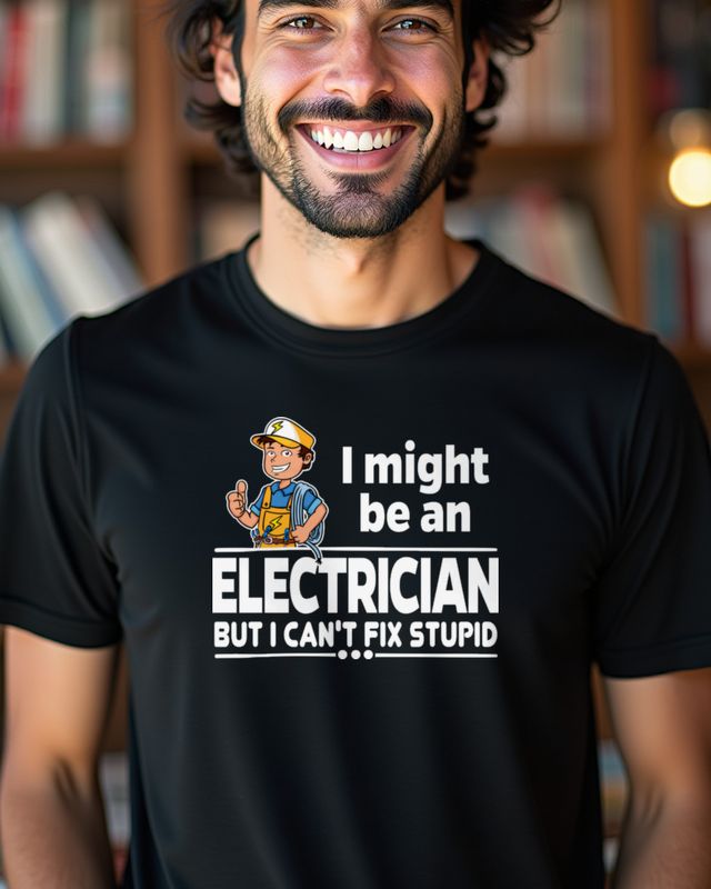 Electrician - Can’t Fix Stupid - Lustiger Elektriker Spruch – T-Shirt