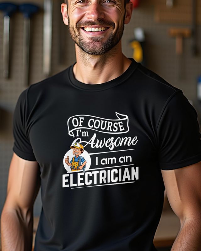 Electrician I’m Awesome - Funny Electrician Pride Tee – T-Shirt