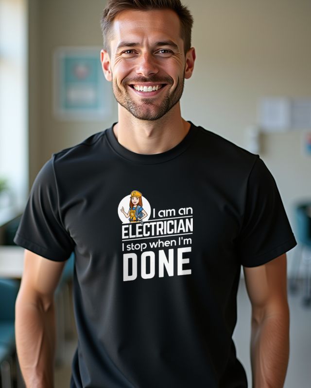 Electrician I Stop When I’m Done - Hardworking Wireman – T-Shirt