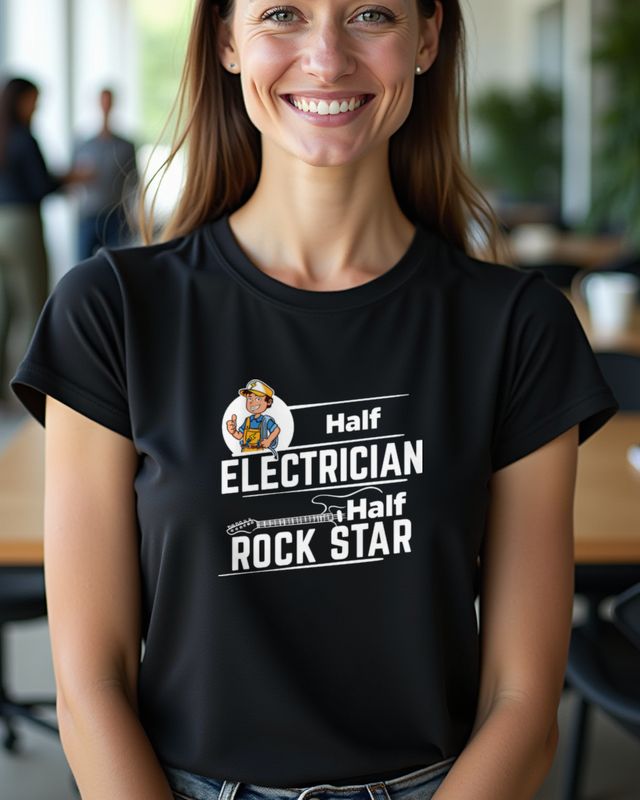Electrician Half - Elektriker Motiv - Geschenk Handwerker – T-Shirt