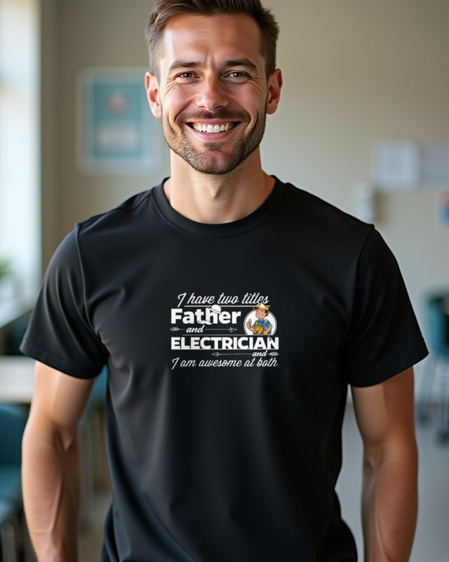 Electrician and Father - Fatherโs Day Gift for Dad โ T-Shirt
