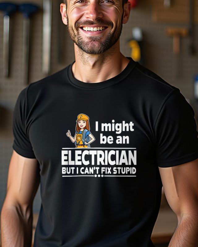 Electrician Can’t Fix Stupid - Lustiges Elektrikerin Shirt – T-Shirt