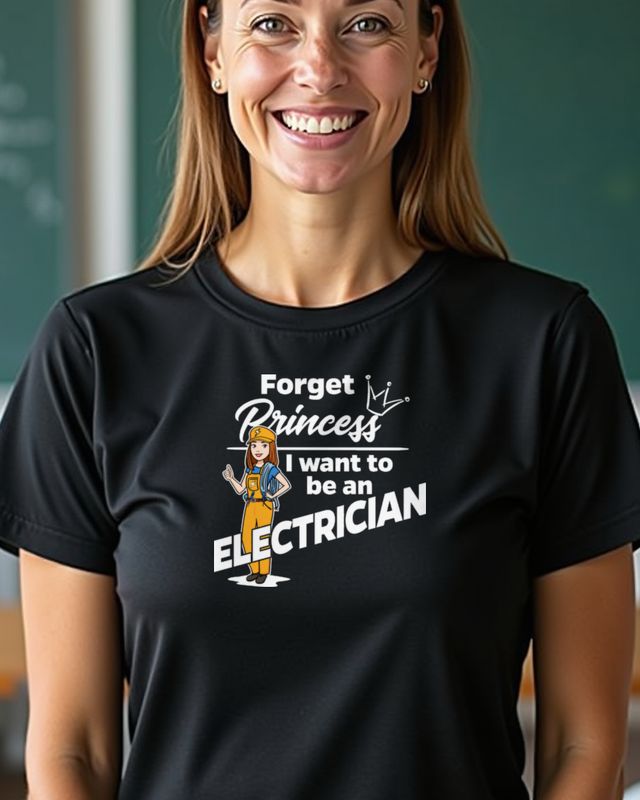 Elektrikerin Forget Princess - Handwerkerin Spruch – T-Shirt