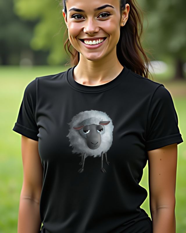 Enttäuschtes gelangweiltes Schaf - Lustiges Schaf Motiv – T-Shirt