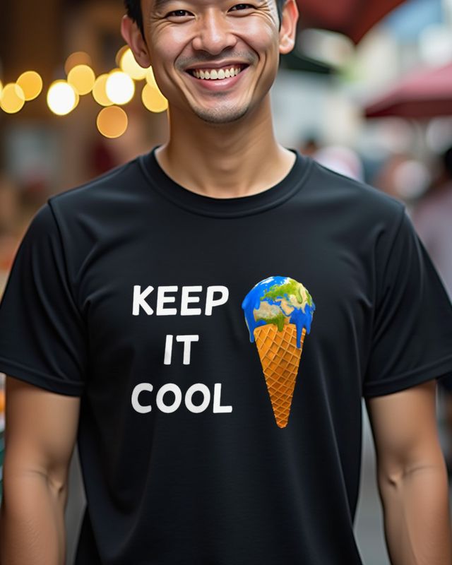 Earth Ice Cream Keep it Cool - Funny Climate Summer Tee – T-Shirt