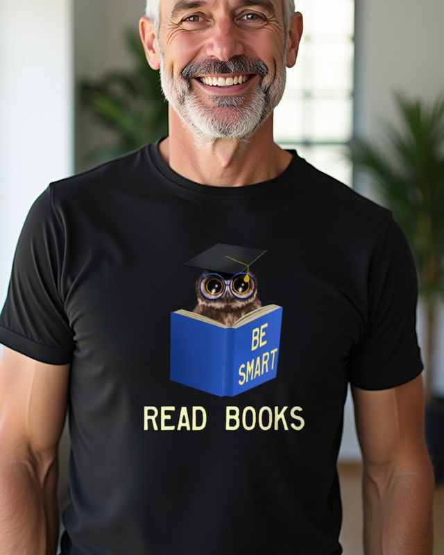 Eule Be Smart Read Books - Bücherwurm Leseratten Motiv